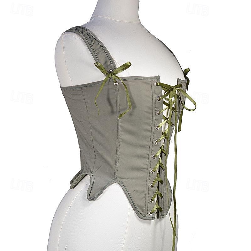 Retro Vintage Rococo Victorian Corset Bustier Pirate Viking Elven Fancy Dress Women's Royal Halloween Carnival Masquerade Party LARP Ren Faire Adults Corset2