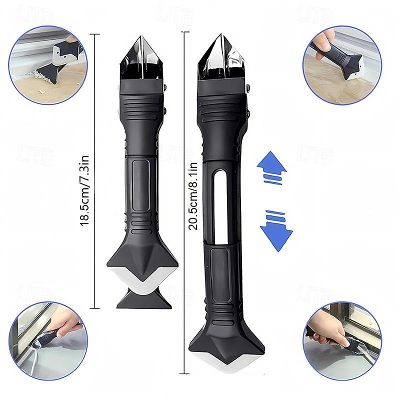 10pcs/set Silicone Caulking Tools Glass Glue Angle Scraper Stainless Steelhead Caulk Remover and Sealant Scraper for Kitchen Bathroom Window and Frames Sealant Seals3