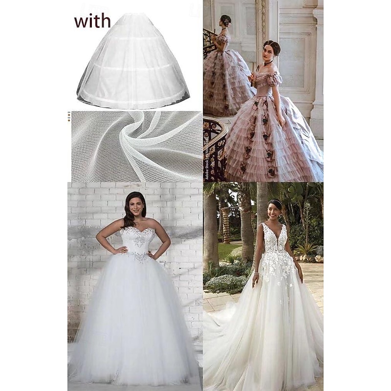 Elegant Rococo Victorian Petticoat Hoop Skirt Under Skirt Crinoline Princess Bride Bridal 3 Hoops Princess Fancy Dress Women's Royal Halloween Masquerade Wedding Party Carnival of Venice Adults'4