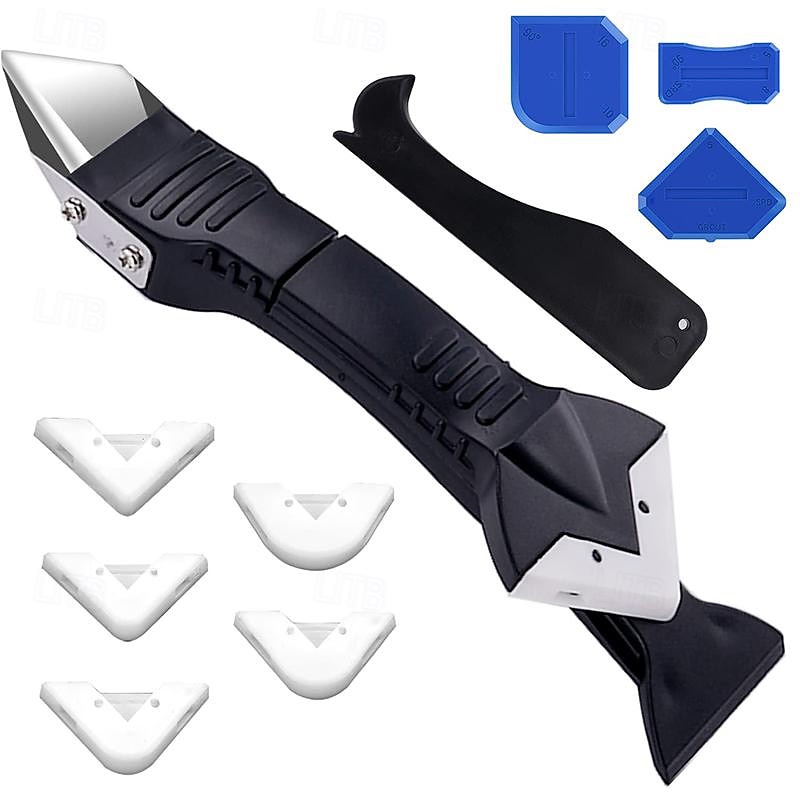 10pcs/set Silicone Caulking Tools Glass Glue Angle Scraper Stainless Steelhead Caulk Remover and Sealant Scraper for Kitchen Bathroom Window and Frames Sealant Seals2