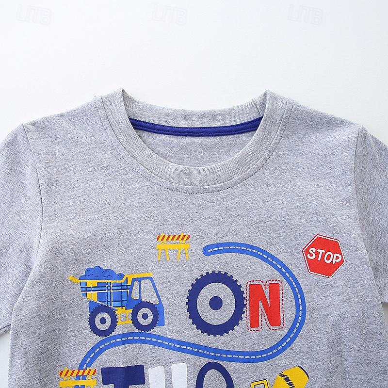 2 Pieces Toddler Boys T-shirt & Shorts Outfit Graphic Short Sleeve Set School Fashion Daily Summer Spring 3-7 Years3