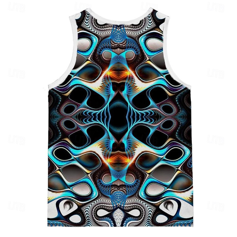 Men's 3D Tank Sleeveless T shirt Crew Neck Shirt Ugly Exaggerated Carnival Party Casual Black Summer Clothing Apparel S M L XL XXL XXXL2