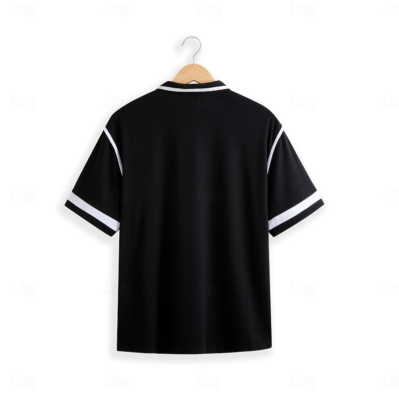 Men's Polo Business Polo Business Casual Lapel Classic Short Sleeve Color Block Button Summer Spring &  Fall Matt black Burgundy Navy Blue Polo3