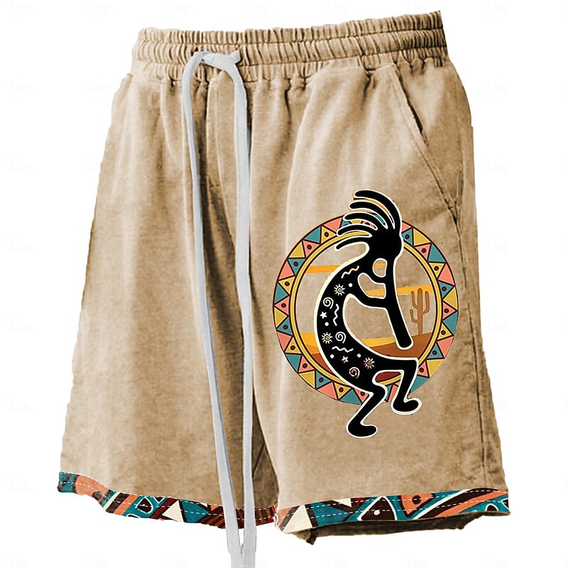 Men's Kokopelli Swim Trunks Swim Shorts Board Shorts Mid Waist Hawaiian Ethnic Casual Holiday Beach Drawstring with Mesh lining Elastic Waist Designer Clothing Apparel4