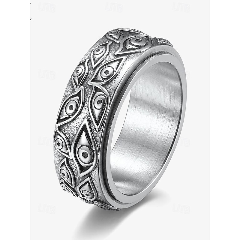 Men's Ring Steel Black Gold Titanium Steel Punk Vintage Cool4