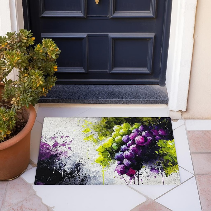 Watercolor Fruit Grapes Doormat Kitchen Mat Floor Mat Non-Slip Area Rug Oil Proof Rug Indoor Outdoor Mat Bedroom Decor Bathroom Mat Entrance Rug3