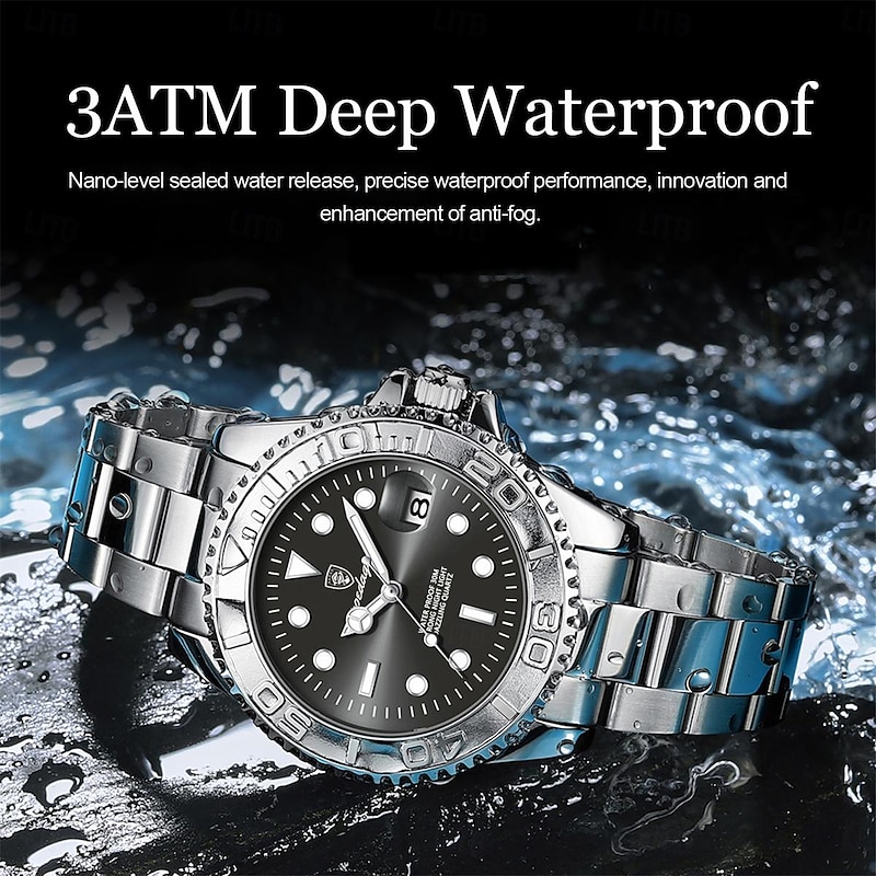 POEDAGAR Men Quartz Watch Outdoor Fashion Casual Wristwatch Luminous Calendar Waterproof Decoration Steel Watch2