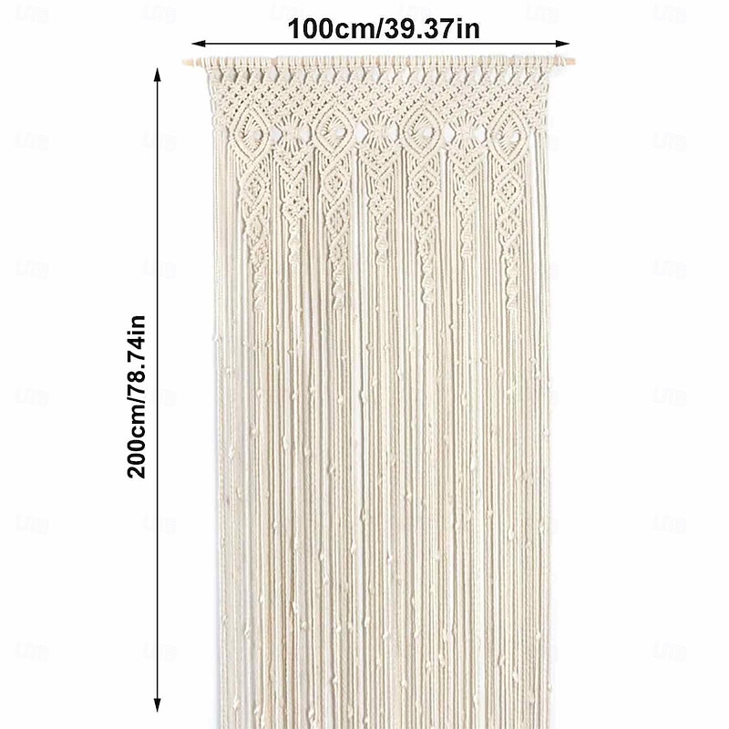 Boho Macrame Curtains Sliding Door Curtain Woven Bohemian Tapestry Decor,Outdoor Curtain Privacy, Patio Wedding Decoration, Room Divider for Pergola, Gazebo, Balcony, Porch3