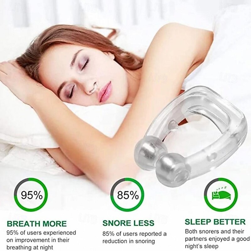 4PCS Anti-Snoring Device Nasal Clip Ventilator, Silicone, Silent Snoring Sleep Aid, Nighttime Sleep Apnea Guard, Artificial Snore Treatment Ventilation Nasal Patch, Snoring Prevention2