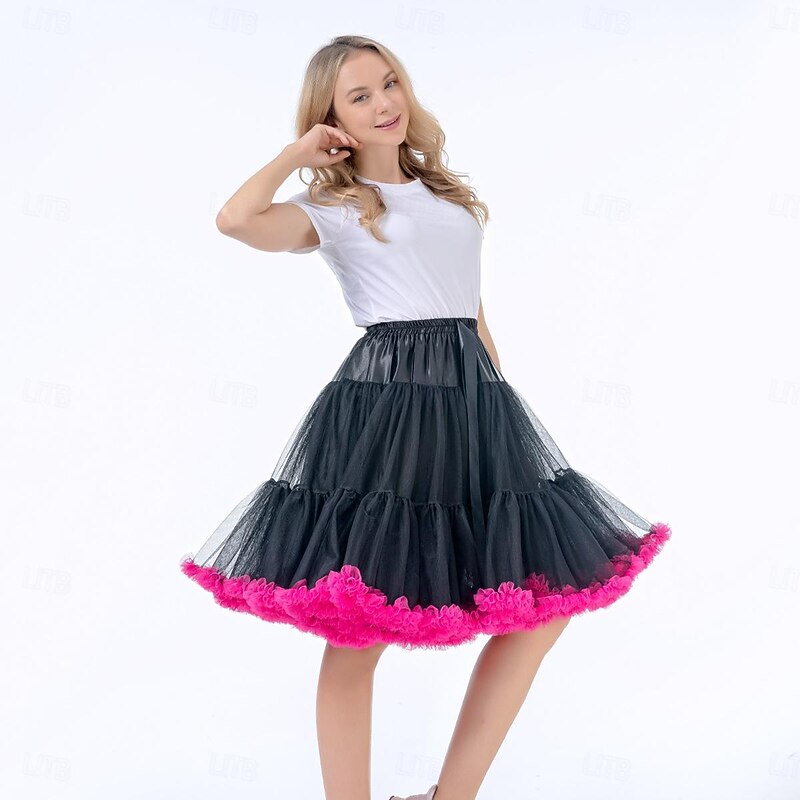Retro Vintage 1950s Petticoat Hoop Skirt Tutu Under Skirt Princess Fancy Dress Women's Halloween Carnival Masquerade Party / Evening Bachelorette Party Adults Skirts