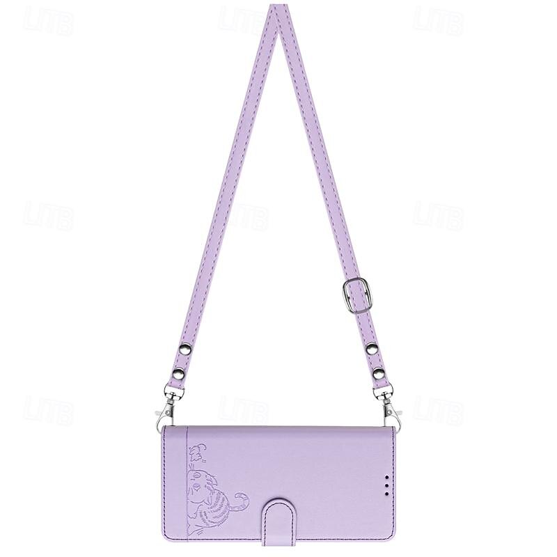 Phone Case For iPhone 17 Pro Max 17 Air 16 15 14 Pro Max Plus 13 12 11 Pro Max Mini Back Cover with Stand Holder Magnetic with Lanyard Cat Retro TPU PU Leather2