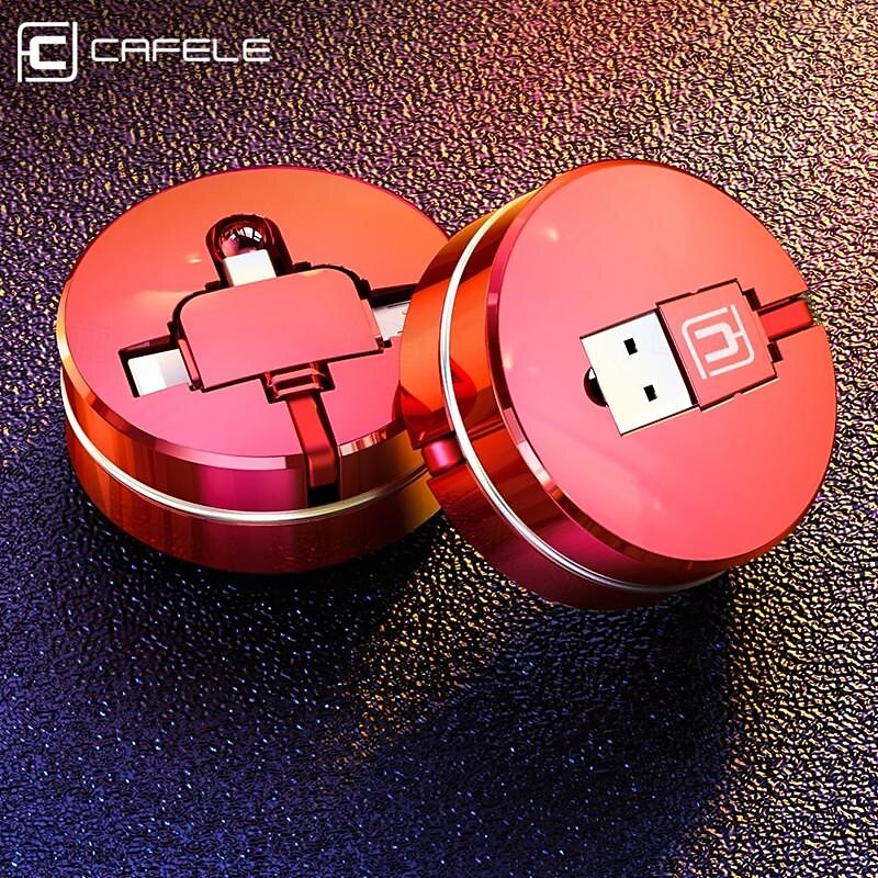 CAFELE Is Suitable For Apple 3-in-1 Data Cable 1 Drag 3 Mobile Phone Retractable Charging Cable Multi-function 5A Fast Charge