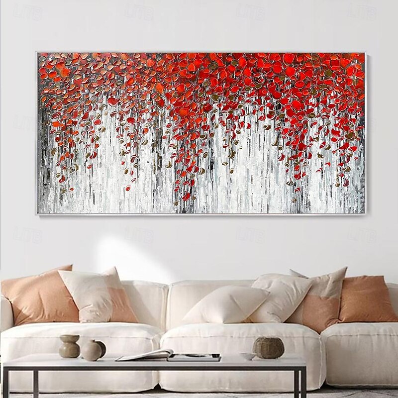 Handmade Oil Painting Canvas Wall Art Decoration Modern 3D Thick Knife Abstract Landscape for Living Room Home Decor Rolled Frameless Unstretched Painting