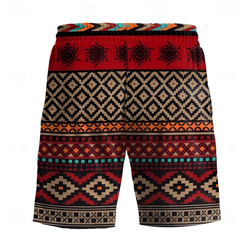Men's Grid / Plaid Geometric Pattern Swimming Trunks Board Shorts Shorts Mid Waist Vintage Fashion Designer Casual Daily Holiday Pocket Drawstring Elastic Waist Designer Clothing Apparel2