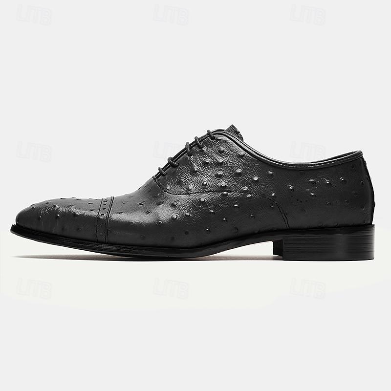 Men's Dress Shoes Dress Shoes Leather Italian Full-Grain Cowhide Comfortable Slip Resistant Lace-up Black Brown 9