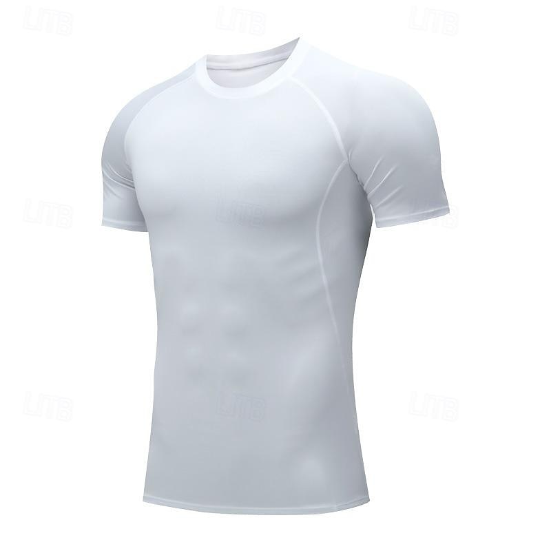 Men's T Shirt Muscle Shirt Moisture Wicking Shirts Short Sleeve Crew Neck Summer Plain Sports Fashion Lightweight Classic Style Vacation Casual Holiday Red black Black White Top Tee for Men3