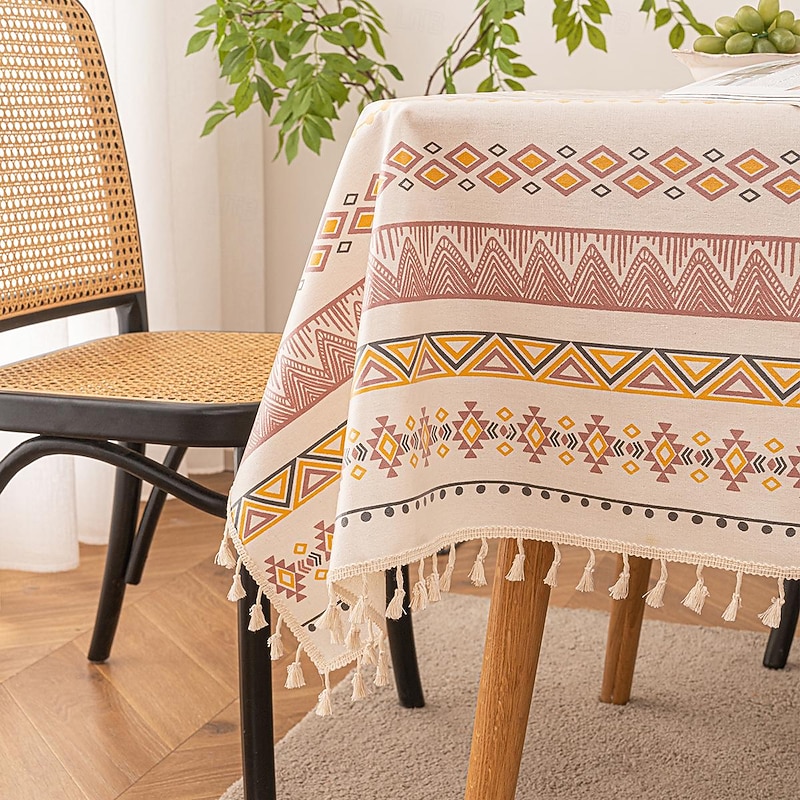 Bohemian Fringed Tablecloth4