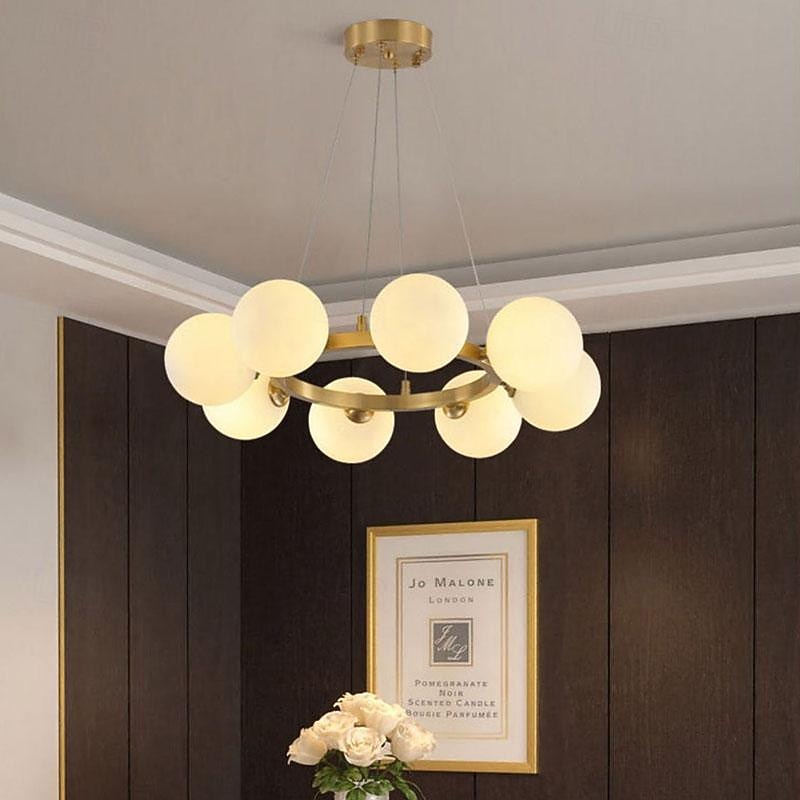 Chandelier Pendant Lighting Gold Copper with Glass Globes Classic Vintage Sputnik Ceiling Light Fixture for Kitchen Living Room Dining Room Bedroom Farmhouse2