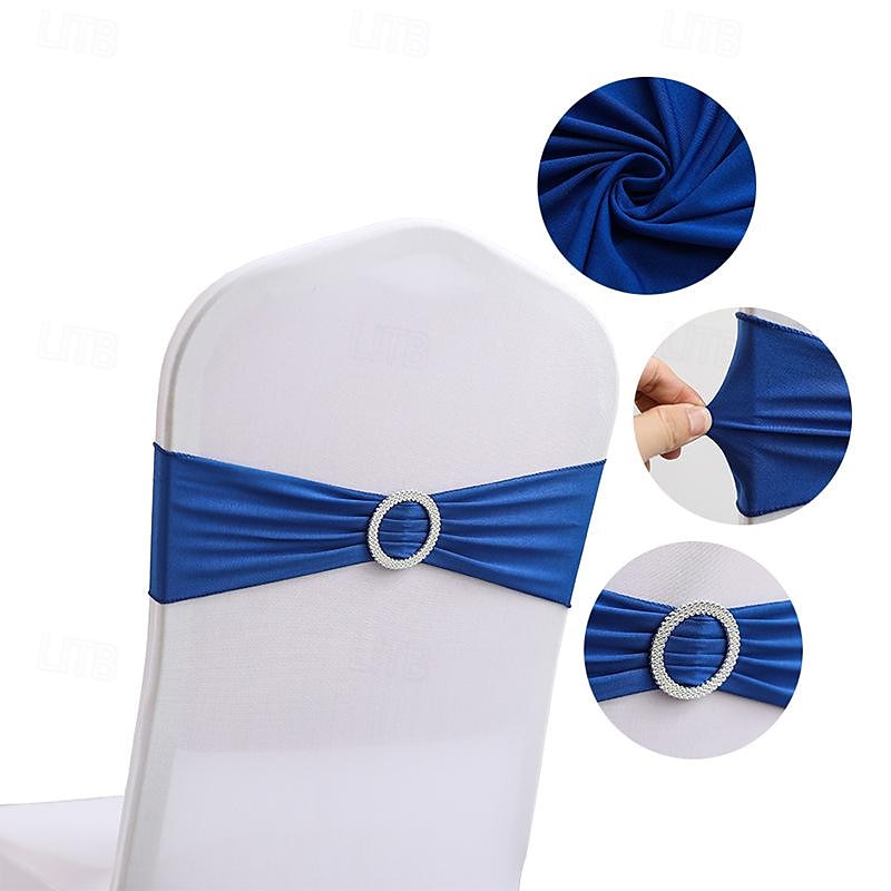 10 PCS Hotel Wedding Banquet Chair Back Cover Decoration Without Tying Bow Chair Back Flower Chair Cover Chair Fabric Elastic Strap4