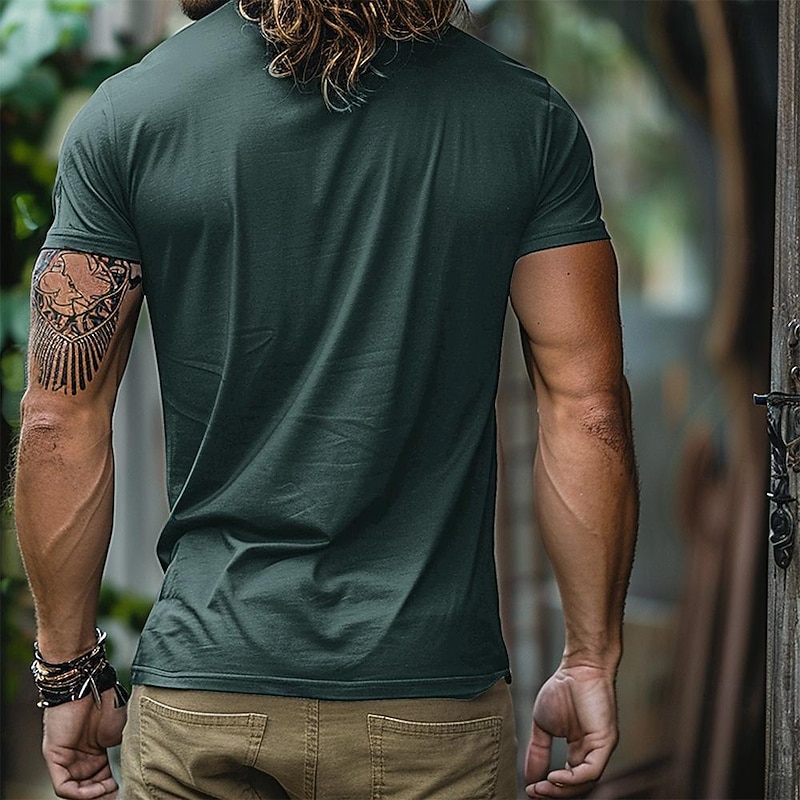 Men's Tribal Bandana Print T Shirt T shirt 3D Print Crew Neck Shirt Vacation Ethnic Athleisure Sports Outdoor Casual Hiking Dark Green Summer Spring Clothing Apparel S M L XL XXL XXXL2