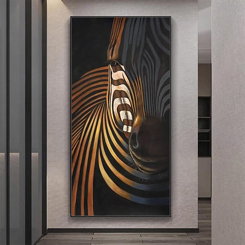 Mintura Handmade Abstract Zebra Animal Oil Paintings On Canvas Wall Art Decoration Modern Pictures For Home Decor Rolled Frameless Unstretched Painting