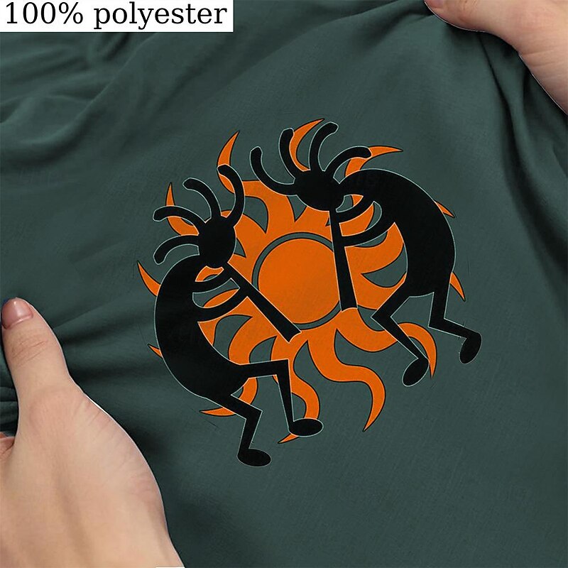 Men's Tribal Bandana Print T Shirt T shirt 3D Print Crew Neck Shirt Vacation Ethnic Athleisure Sports Outdoor Casual Hiking Dark Green Summer Spring Clothing Apparel S M L XL XXL XXXL3