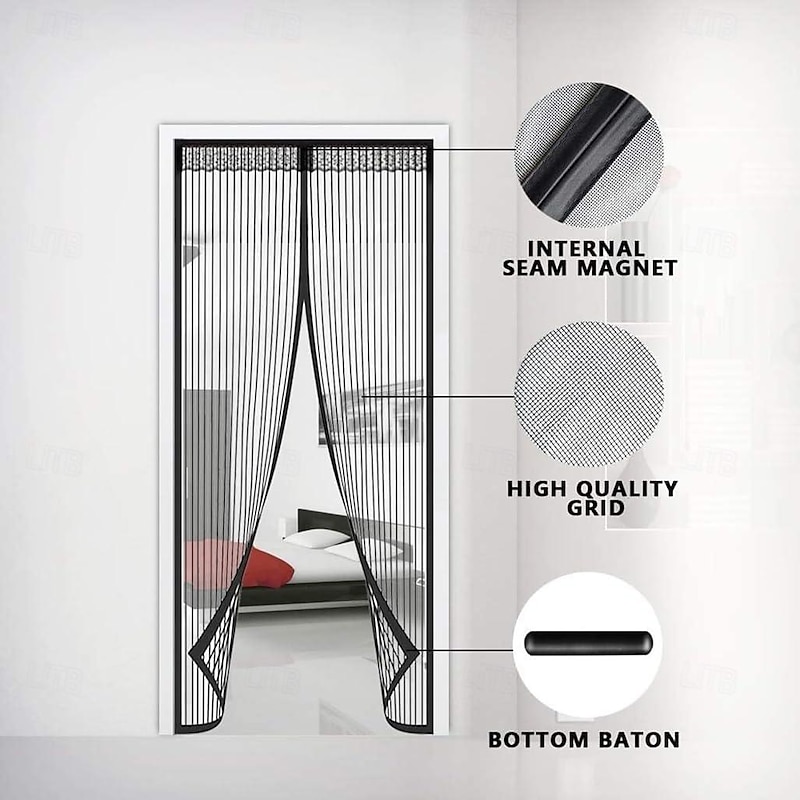 Summer Anti-Mosquito Door Curtain Household High-end Magnetic Encrypted Door Anti-Fly Partition Curtain Screen Door Magnet Screen Window Without Punching2