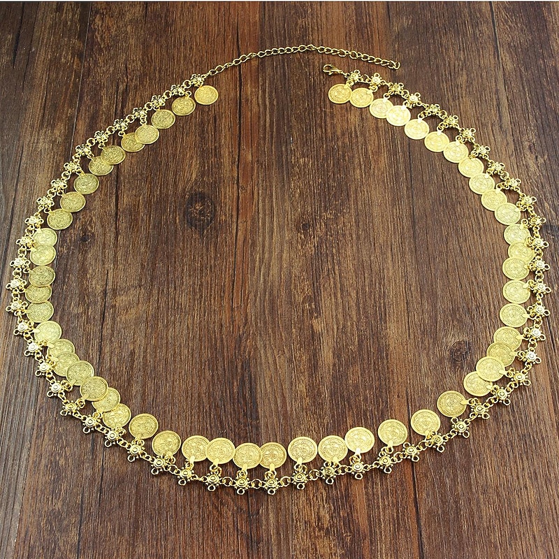 Women's Belt Alloy Silver Gold Chain Street Dailywear Date Round Dots3