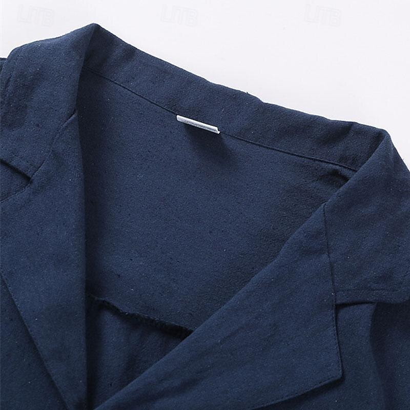 Men's Shirt White Cotton Shirt Casual Shirt Cotton Linen Shirt Plain Vacation Street Black White Navy Blue Sky Blue Short Sleeve Camp Collar Summer Clothing Apparel Button-Down4