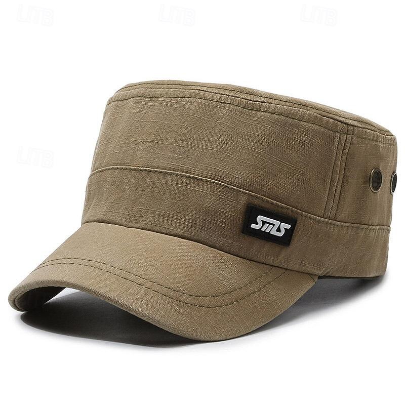 Men's Unisex Flat Cap Baseball Cap Military Cap Cadet Hat Black Army Green Polyester Vintage Fashion Casual Street Daily Plain Adjustable Breathable2