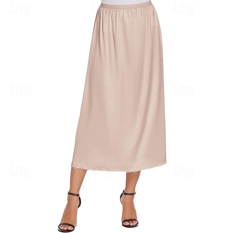 Elegant 1950s Midi Under Skirt Half Slip Satin Skirt Lace Fancy Dress Women's Dailywear Bachelorette Party Adults' Skirt All Seasons3