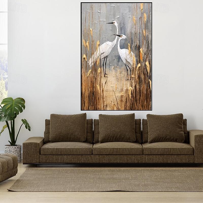 Storks painting 100% Hand Painted animal Textured Painting Abstract Oil Painting Acrylic Painting Wall Decor Living Room Office Wall Art painting3