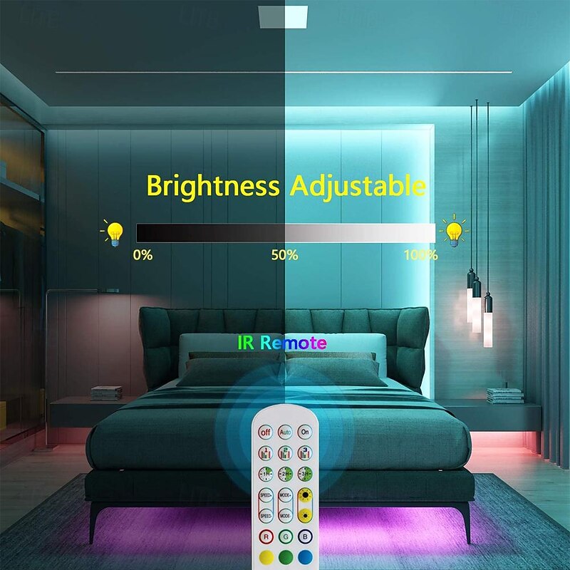 Waterproof Woven LED Strip Light WS2811 RGBIC Woven Silicone Neon Addressable Dream Color USB LED Light Strip with 15mm 360 Degree Illumination 2.4G Wireless Bluetooth Music APP Multi-channel Control Flexible Dreamy Color Rope Light3