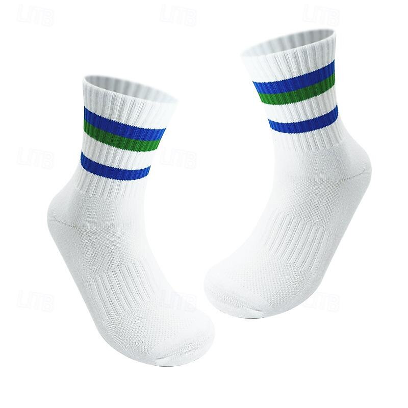Men's 2 Pack Multi Packs Socks Crew Socks Running Socks Casual Socks Black White Color Rainbow Sports & Outdoor Daily Vacation Basic Medium Spring Fall Fashion Casual4