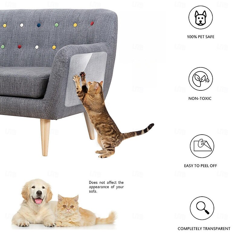 Clear Anti-Cat Scratch Couch Furniture Protectors Guards Tape for Cat Pet4
