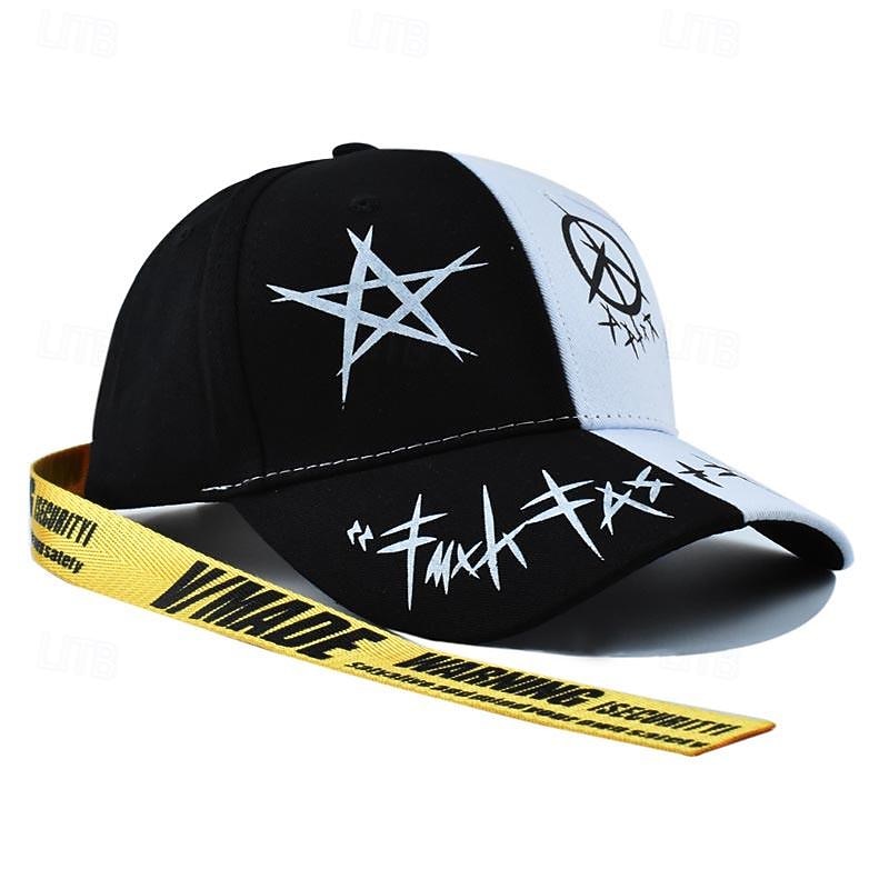 Men's Baseball Cap Sun Hat Trucker Hat Black White Cotton Fashion Casual Street Daily Star Adjustable Sunscreen Breathable3