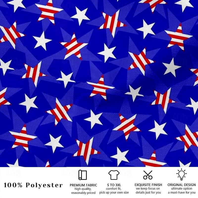 Men's Vacation Hawaiian Casual Flag American Flag Trousers Pants Trousers 3D Print Pocket Mid Waist Party Evening Dailywear Beach Wear Summer Spring Blue Relaxed Fit Inelastic3