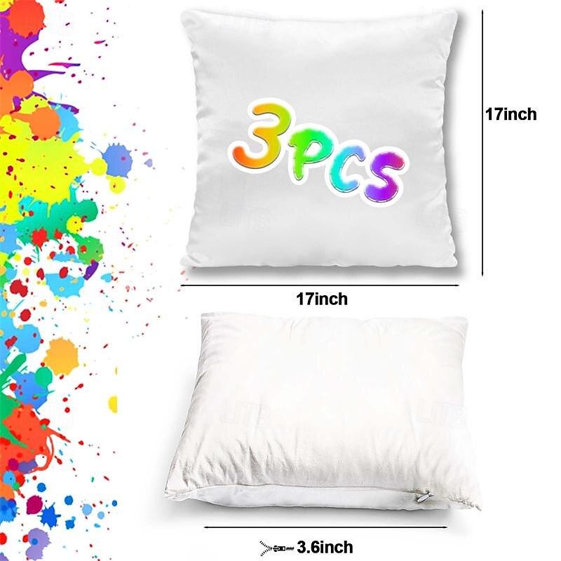 3PCS White Tie Dyed Pillowcases Tie Dyed Blank Pillowcases Customized Pillowcases Cotton White Pillowcases2