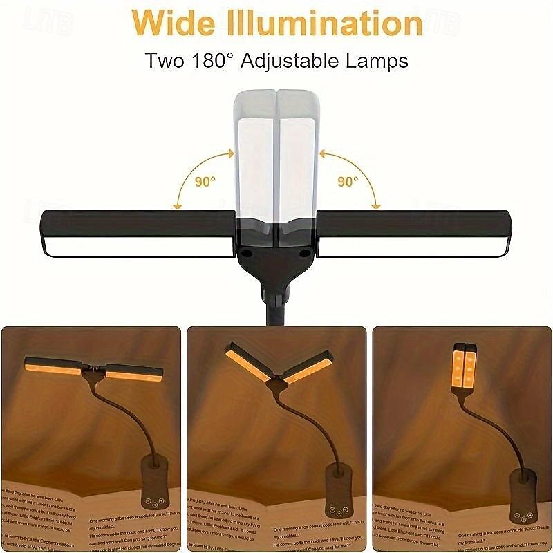 1pc Rechargeable Reading Light, Adjustable LED Light, Small Clip-on Lamp for Desk Reading, Perfect Night Reading Gift3
