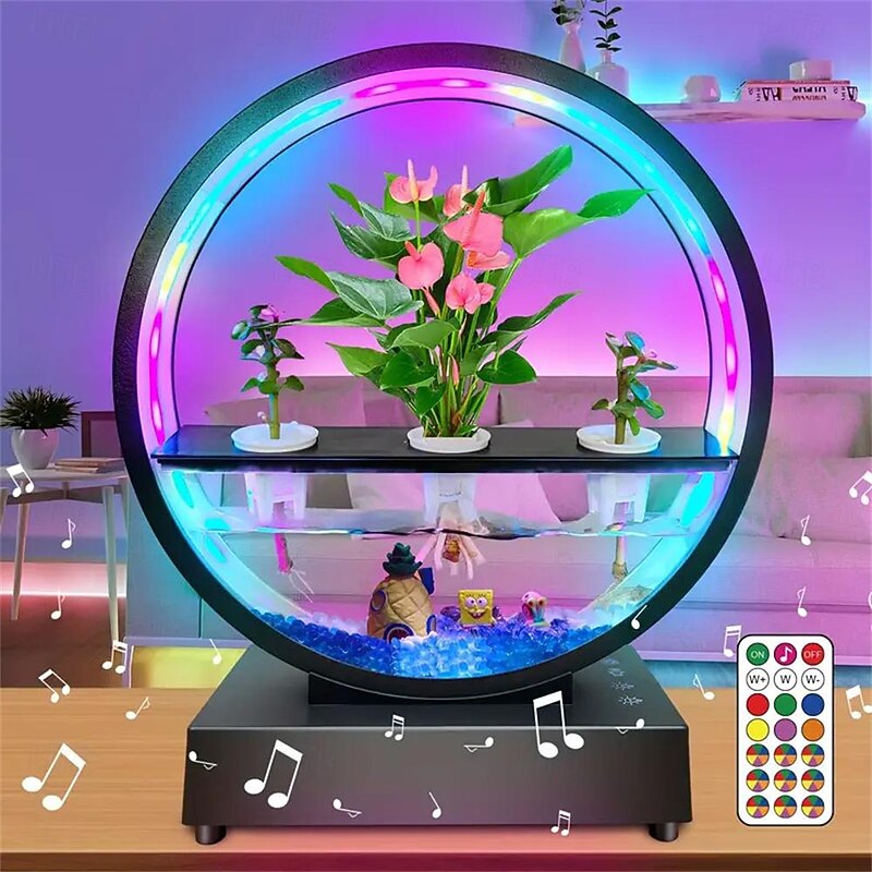 1pc LED Plant Growth Light with BT Speaker, Fish Tank, Water Scenery Decorative Lamp Desktop Ornament Suitable for Office Living Room Bedroom Restaurant Decoration