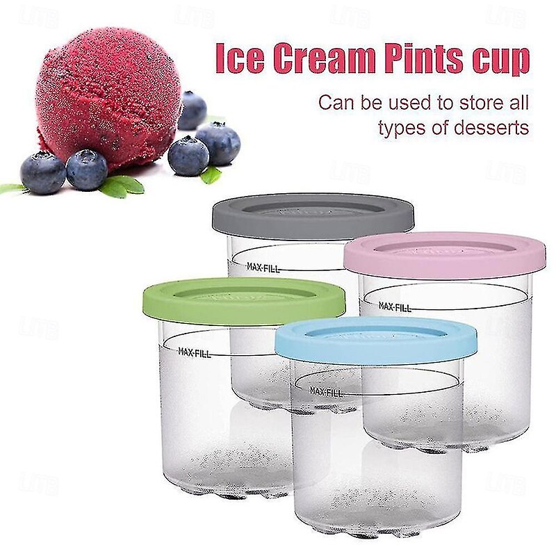 4pcs Ice Cream Pints Cup Containers With Lids Replacements For Ninja Creami Pints4