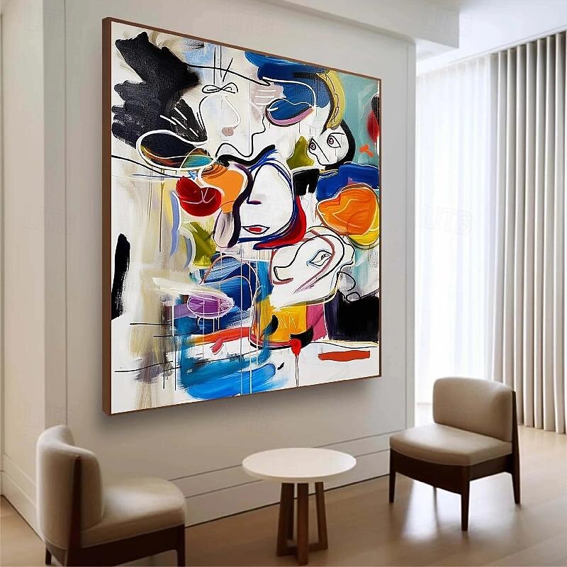 Street art Oil Painting hand painted firgure Textured Canvas Art Modern Art painting Hanmade Ukiyo-e Painting Modern artwork for Living Room Wall Decor3