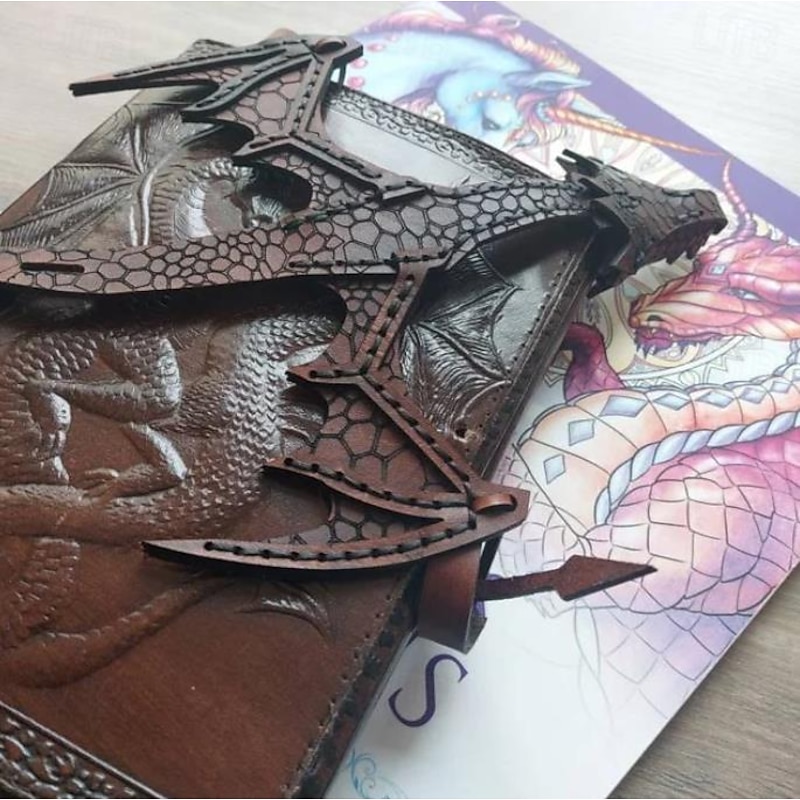 Leather Hand Dragon Bracelet - Vegetable Tanned Leather Hand Puppet with Scale Texture, Adjustable Fit for 5"-6.5" Wrists - Unique Dragon Enthusiast Accessory4