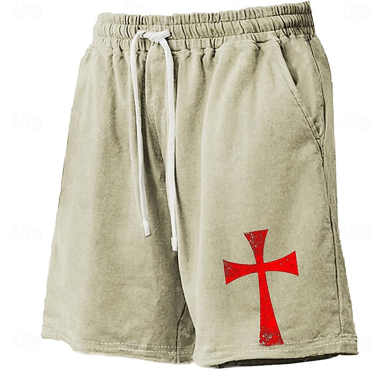 Men's Cross Swim Trunks Swim Shorts Board Shorts Mid Waist Hawaiian Casual Holiday Beach Drawstring with Mesh lining Elastic Waist Designer Clothing Apparel