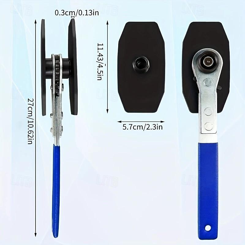 Brake Caliper Press Tool, Brake Piston Spreader, 360 Degree Ratchet Swing Wrench With 2Pcs Steel Plates For Car Ratcheting, Single Twin Quad Piston Calipers Brake Pads Replacement2