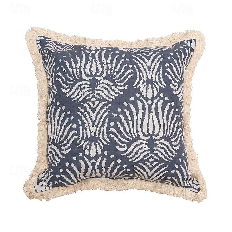 Oceanic Tassel Decorative Toss Pillows Cover 1PC Soft Square Cushion Case Pillowcase for Bedroom Livingroom Sofa Couch Chair Sea Turtle3