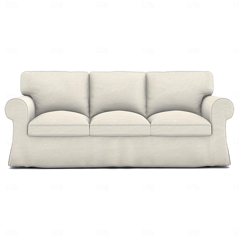 Sofa Cover 100% Cotton 3 Seat Sofa Sllipcover Solid Color Quilted Slipcovers  UPPcover LITB PRIME cover
