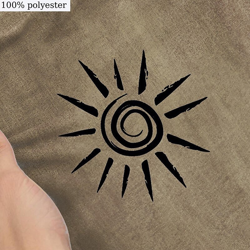 Men's Tribal Bandana Print T Shirt Henley Shirt Short Sleeve 3D Print Designer Ethnic Casual Daily Summer Spring Yellow Brown Green Standing Collar Henley T-Shirt3