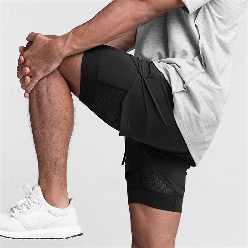 Men's Running Shorts Gym Shorts Sweat Shorts Pocket Drawstring 2 in 1 Elastic Waistband Shorts Outdoor Sports & Outdoor Athletic Breathable Quick Dry Lightweight Soft Marathon Running Workout2