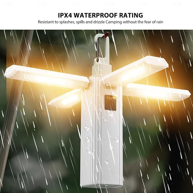 3-In-1 Outdoor Camping Light Foldable LED Light Invisible Hook Tent Light Portable Flashlight And Mobile Phone Charger Suitable For Emergency Situations Hiking And Backpacking Equipment2